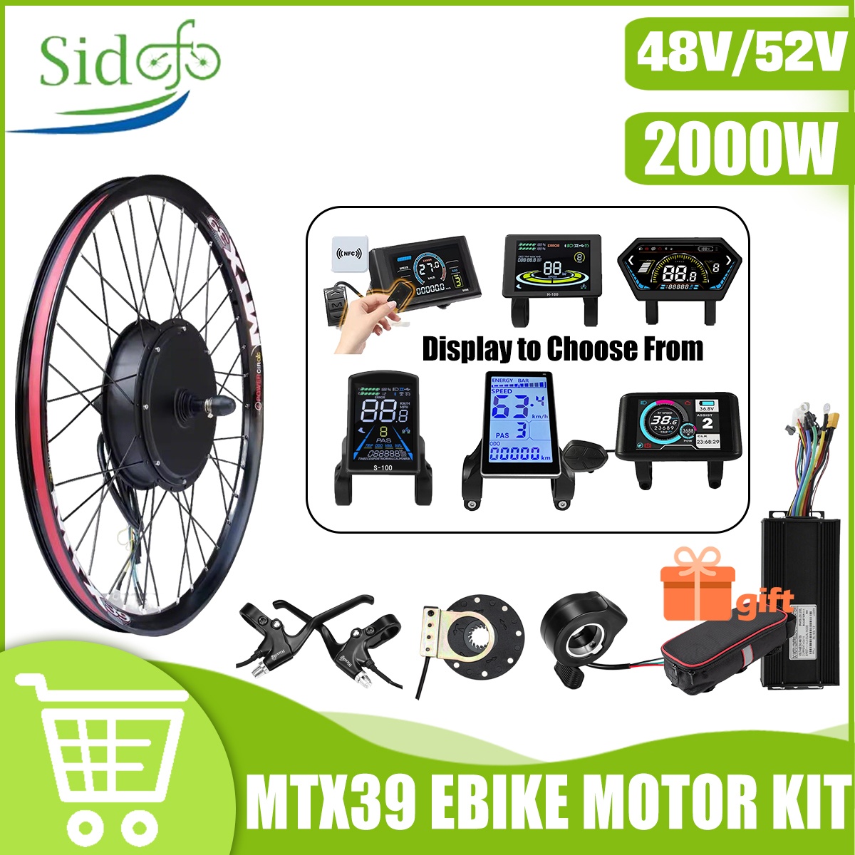 ชุดมอเตอร์ดุมล้อหน้า-หลัง MTX3 - Gearless Hub Motor Conversion Kit 2000W With Display บทวิจารณ์และราคา