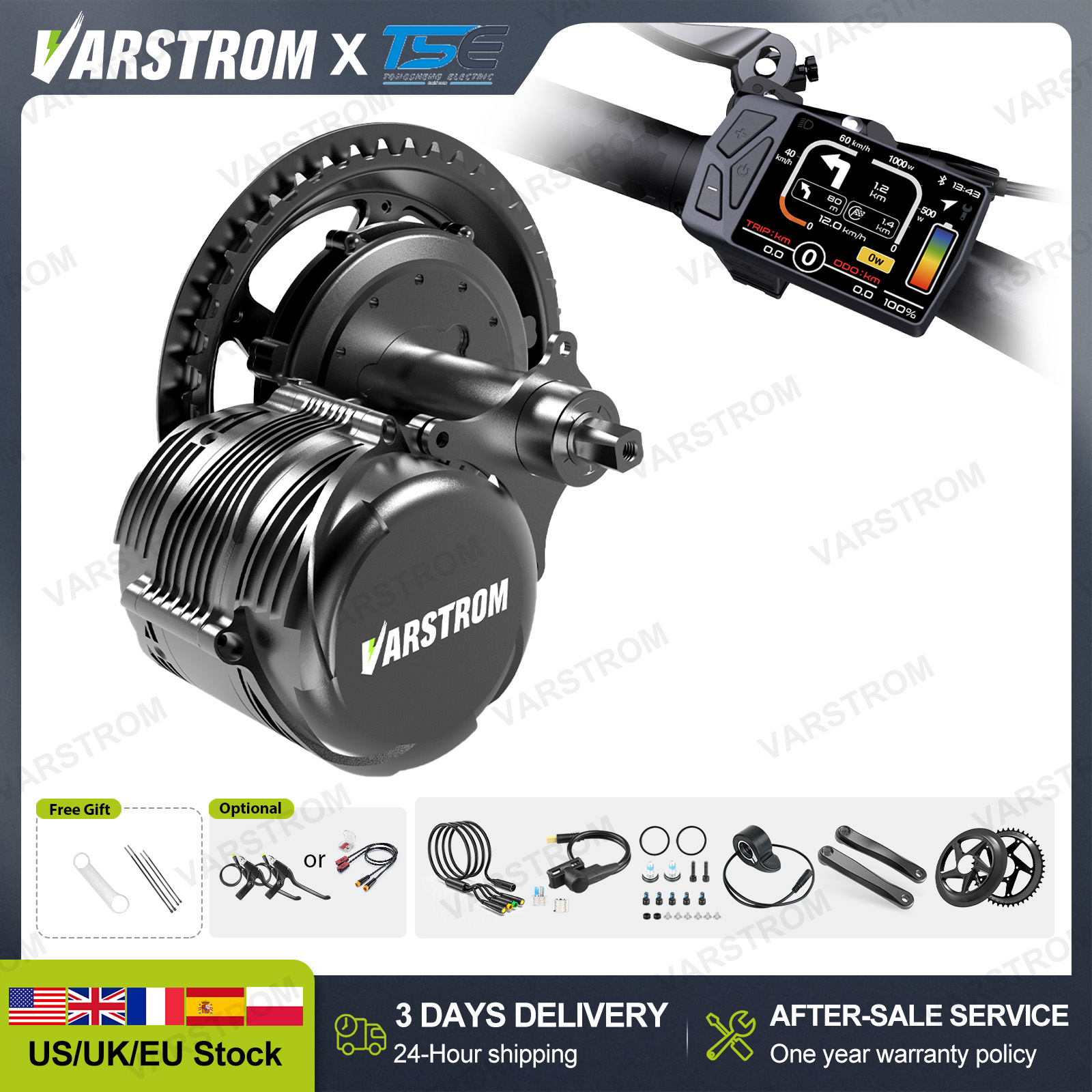 มอเตอร์ขับเคลื่อนกลาง Tongshen - Torque Sensor Mid Drive Motor Kit บทวิจารณ์และราคา