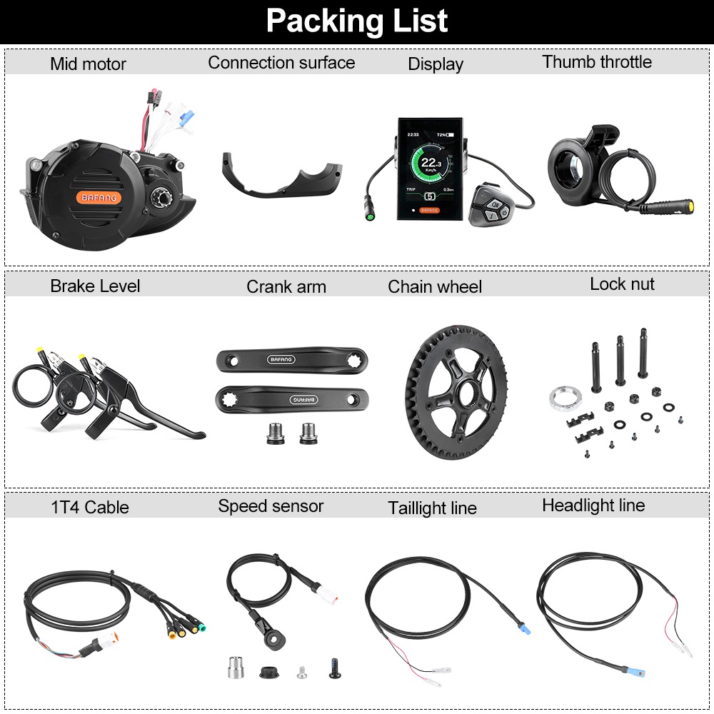 ชุดแปลงมอเตอร์จักรยานไฟฟ้า Baf - Mid Drive Conversion Kit 1000W บทวิจารณ์และราคา