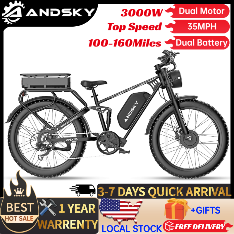 ANDSKY Apex50 AWD จักรยานไฟฟ้า - 48V 1500W Rear Hub Motor With Battery บทวิจารณ์และราคา